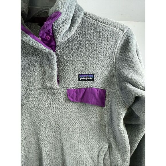 Patagonia Re-Tool Snap T Fleece Gray Purple Pullover Size S - Picture 3 of 10